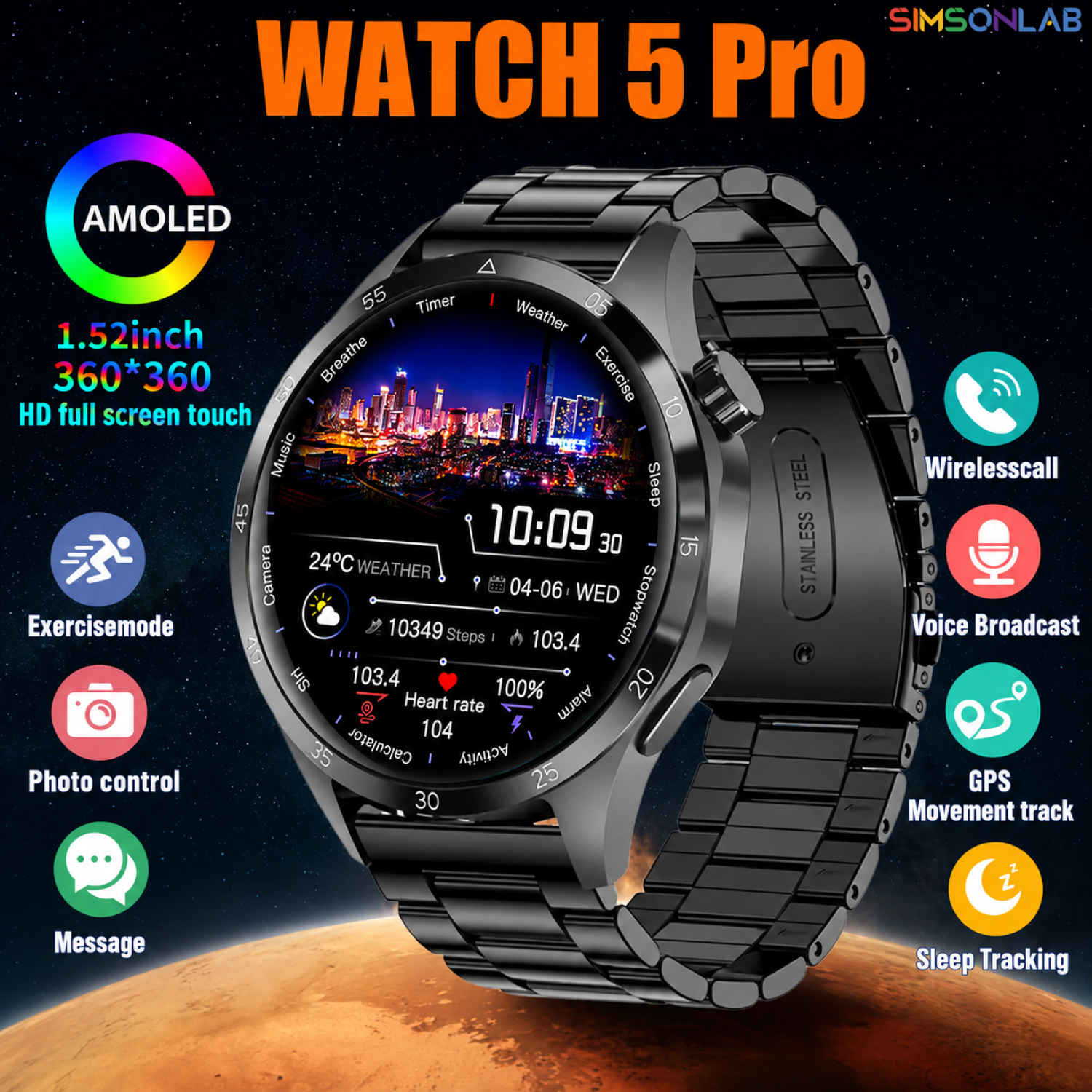 Gps Running Watch - 2026 Watch 5 Pro GPS Track