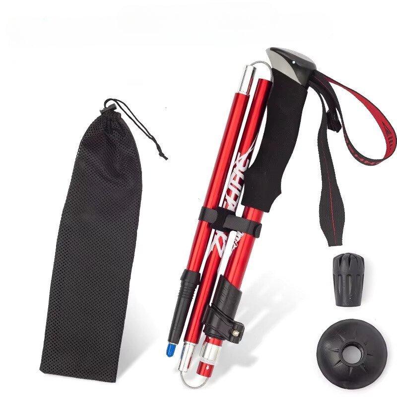 Trekking Pole Carbon - 1 Pair Adjustable Ultralight Folding Trekking